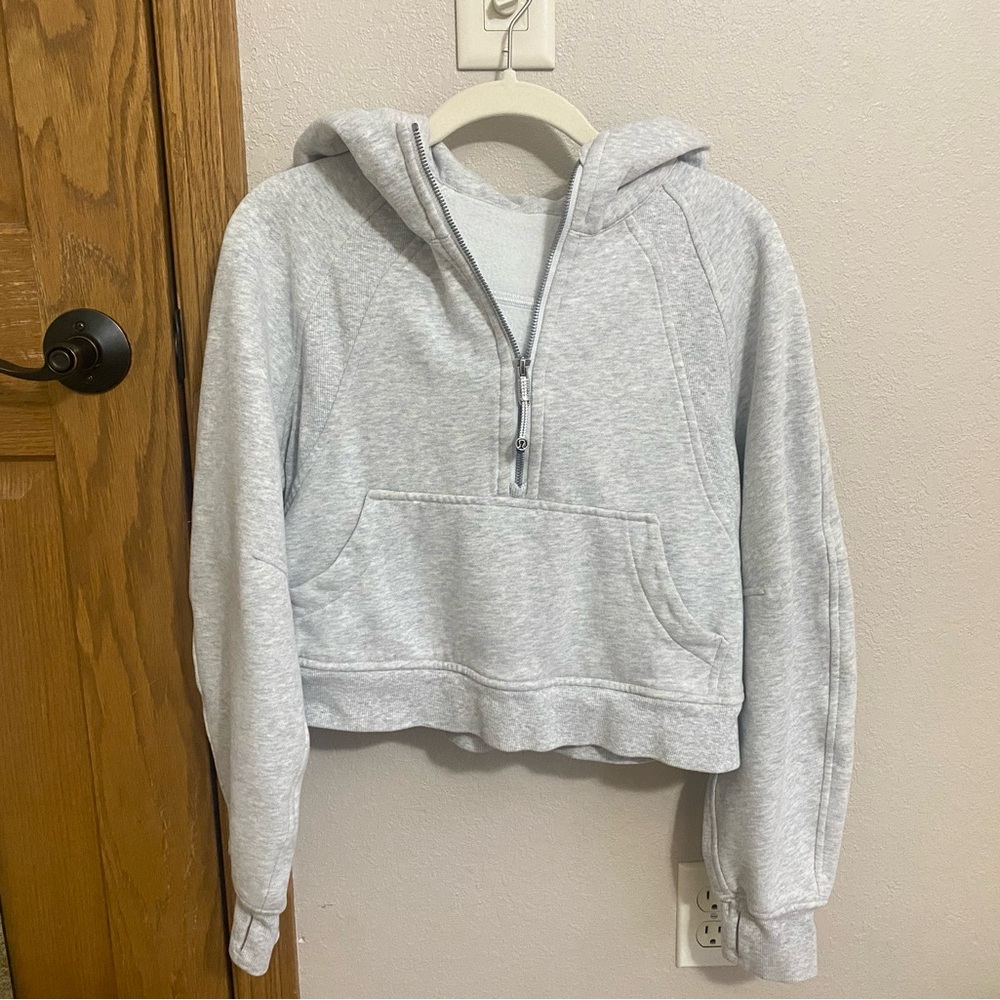 Lululemon Oversized Half-Zip Hoodie in Heathered Core Ultra Light Grey XS/S